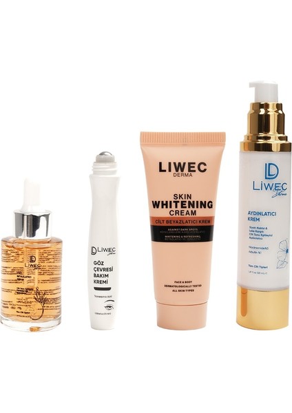 4'lü Set - Aydınlatıcı Krem - Whitening Cream - Cilt Serum - Göz Çevresi Bakım Kremi fiyatları
