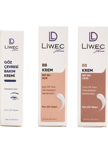 3'lü Set - Bb Krem Orta - Bb Krem Açık - Göz Çevresi Bakım Kremi