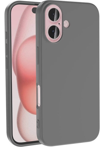 iPhone 16 Plus Kılıf Kadife Dolgulu Şık Candy Lansman Silikon Kapak