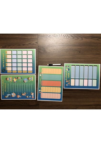 Çocuklar Için Planlayıcı Set - Mavi (Alışkanlık Takibi, Haftalık Planlayıcı, Sorumluluk Takibi, Ders Programı) fiyatları