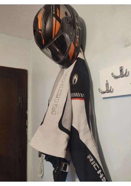 Motosiklet Bisiklet Scooter Kask Ve Mont Duvar Askısı Kask Tutucu Mont Askılıklı Vida Dübel Dahil