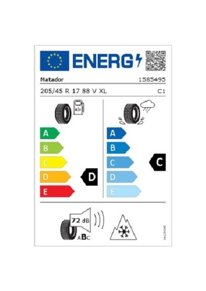 205/45 R17 88V Xl Fr Mp93 Nordicca Oto Kış Lastiği ( Üretim Yılı: 2024 )