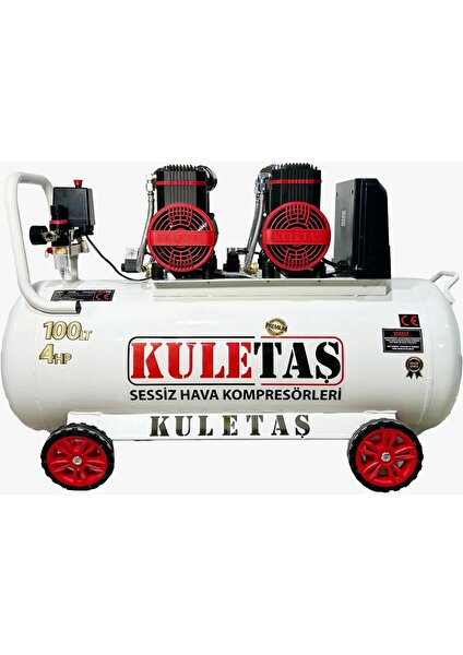 100 Litre 4 Hp Sessiz Premium Kafa Hava Kompresörü 2800 Rpm(Panolu)