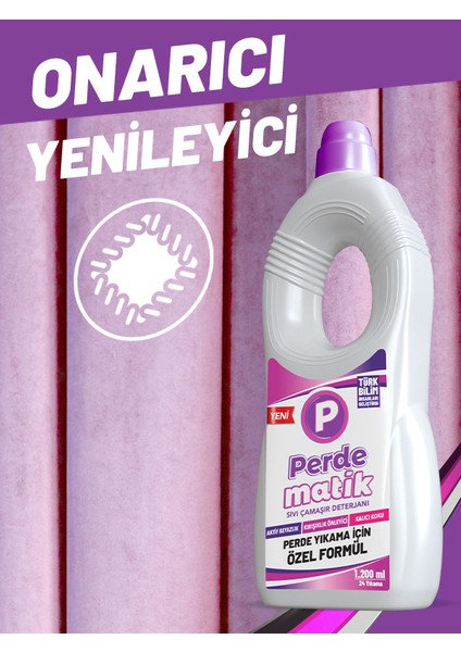 Tül, Dantel Perde ve Hassas Kumaşlar Için Sıvı Vegan %100 Yerli Çamaşır Deterjanı 1200 ml