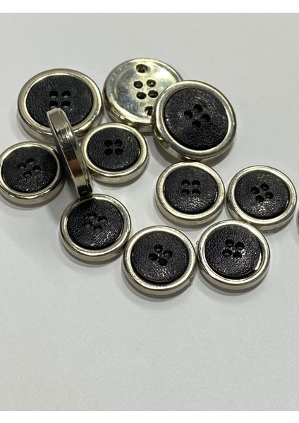 Blazer Ceket Düğmesi Takımı / Siyah Gümüş / M004 modelleri