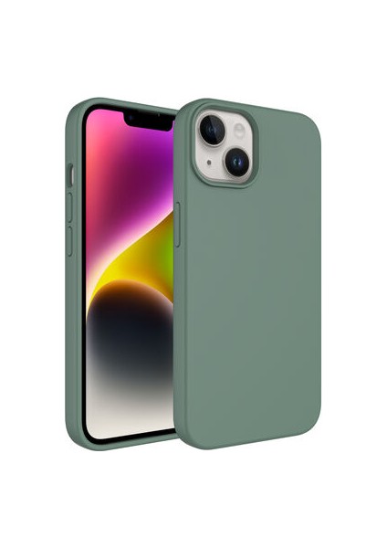 iPhone 14 Kılıf Sıvı Teknolojili Silinebilir Sert Kılıf Soft Touch Hissiyatlı ve Magsafe Özellikli Yumuzza Premium Silikn Kapak Kapak