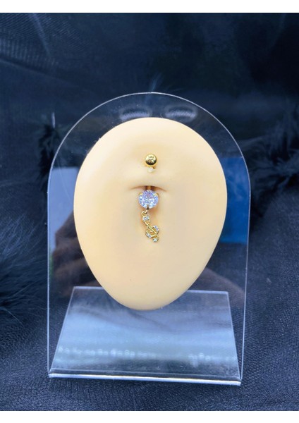 Cerrahi Çelik Altın Rengi Göbek Piercing Küpe