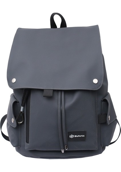 Kapaklı Öğrenci Bilgisayar Çantası Erkek Büyük Kapasiteli Kampüs Rahat Öğrenci Sırt Çantası (Yurt Dışından)