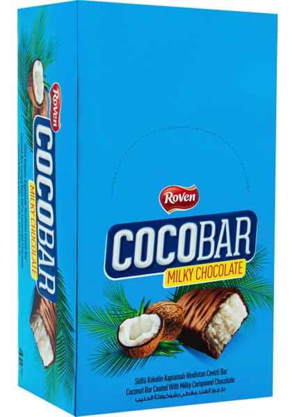Sütlü Çikolata Kaplamalı Hindistan Cevizi Dolgulu Bar - 12 Gr. 48 Adet (1 Kutu)