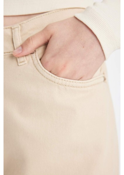 Gabardin Bej Pantolon Wide Leg Geniş Bol Paça Normal Bel Basic Düz D3766AX24AU indirimleri