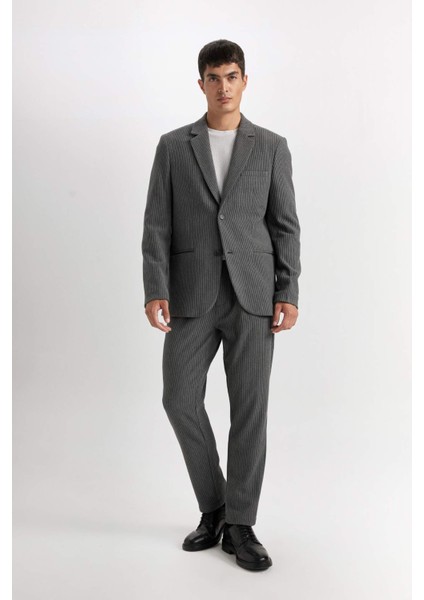 Antrasit Pantolon Tailored Regular Fit Normal Kesim Düz Paça Cepli D3704AX24AU