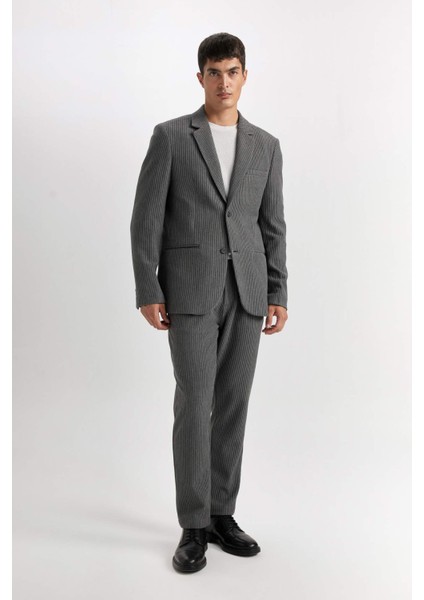 Antrasit Pantolon Tailored Regular Fit Normal Kesim Düz Paça Cepli D3704AX24AU
