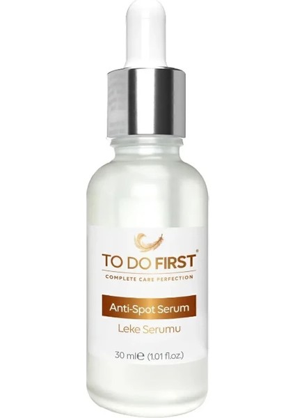 TO DO FIRST  Anti Spot Serum Vegan Cilt Tonu Eşitleyici Onarıcı Leke Karşıtı Aydınlatıcı Arbutin Leke Serumu