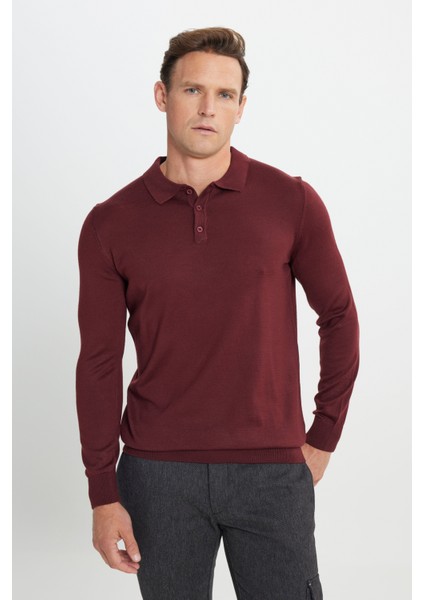 Standart Fit Normal Kesim Polo Yaka Triko Kazak