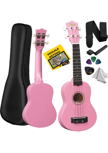 UKX-901PK Pembe Soprano Ukulele (Askı Çanta Metod Pena)