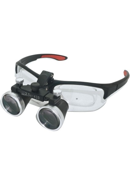Hiperlupa ST695 Dereceli Cam Takılan Doktor Gözlük 2-5x Metal Çerçeve Loupe Büyüteçli Dişçi Gözlüğü