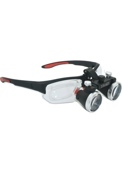 Hiperlupa ST695 Dereceli Cam Takılan Doktor Gözlük 2-5x Metal Çerçeve Loupe Büyüteçli Dişçi Gözlüğü