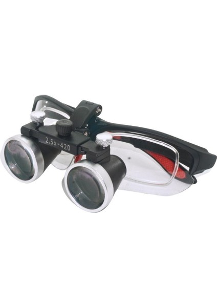 Hiperlupa ST695 Dereceli Cam Takılan Doktor Gözlük 2-5x Metal Çerçeve Loupe Büyüteçli Dişçi Gözlüğü