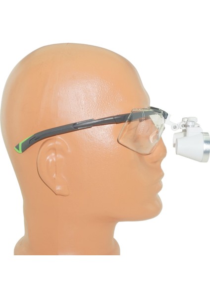 Hiperlupa ST515 Doktor Gözlük Univet Yeşil Siyah Çerçeve 3-5x Beyaz Loupe