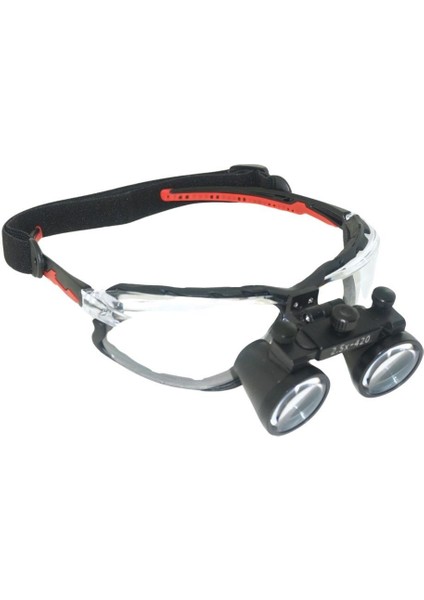 Hiperlupa ST245 Doktor Gözlük Apex Kırmızı Çerçeve 2-5x Siyah Loupe
