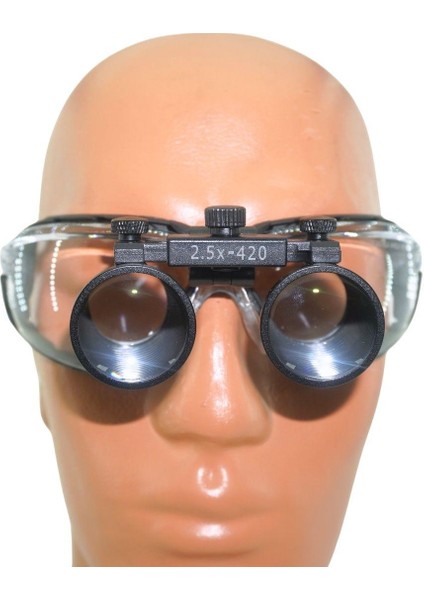 Hiperlupa ST245 Doktor Gözlük Apex Kırmızı Çerçeve 2-5x Siyah Loupe