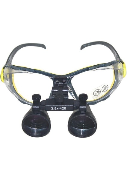 Hiperlupa ST235 Doktor Gözlük Delta Plus Sarı Çerçeve 3-5x Siyah Loupe