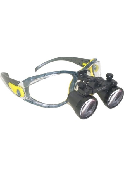 Hiperlupa ST235 Doktor Gözlük Delta Plus Sarı Çerçeve 3-5x Siyah Loupe