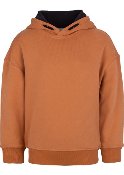 Çocuk Basic Hoodie Kahverengi