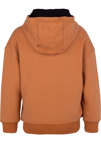 Çocuk Basic Hoodie Kahverengi