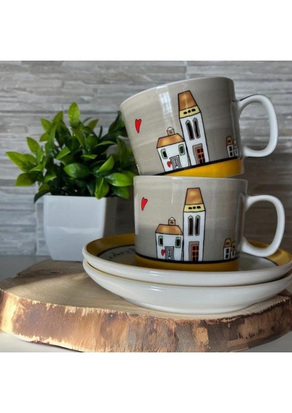 Le Casette 2'li Çay Fincanı Seti 340 ml Sarı fiyatları