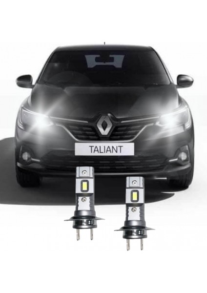 Renault Talıant Led Uzun Far Ampulü Mini Led 2'Li Set H7 Aparat Gerekmez