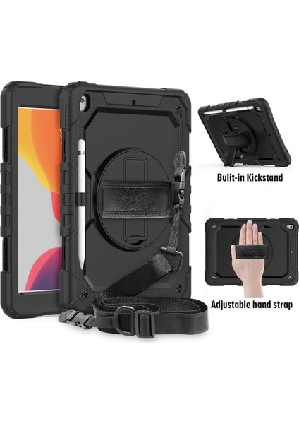 Ipad 10.nesil 10.9 2022 ile Tam Uyumlu Zırh Özellikli Askılıklı Defender Military Kılıf