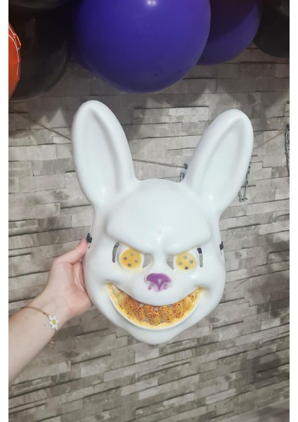Beyaz Tavşan Cadılar Bayramı Halloween Maskesi Katil Tavşan Korkunç Maske Beyaz indirimleri