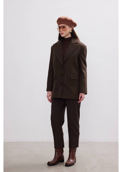 Kahverengi Kaşe Blazer modelleri