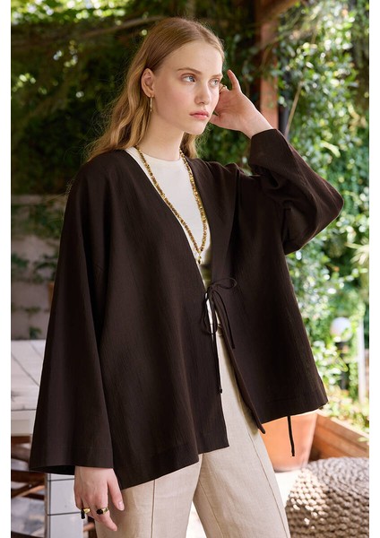Acı Kahve Dokulu Kimono