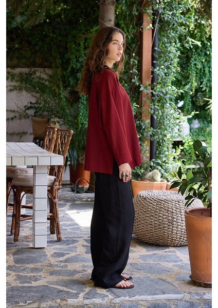 Koyu Kiraz Dokulu Kimono fırsatları