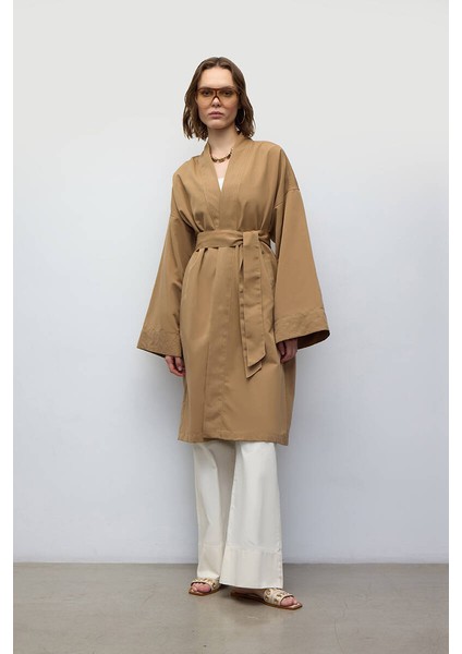 Camel Kimono Trençkot
