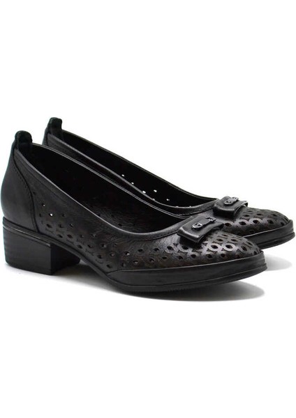 Kadın Topuklu Deri Ayakkabı Siyah 2312502Y