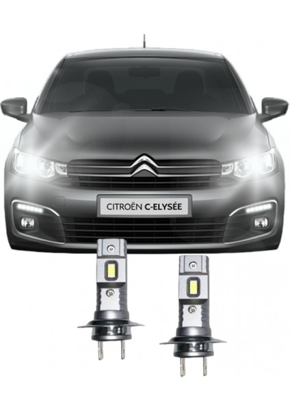 Cıtroen C-Elysee Led Xenon Kısa Far Ampulü H7 Mini Led 2'Li Set