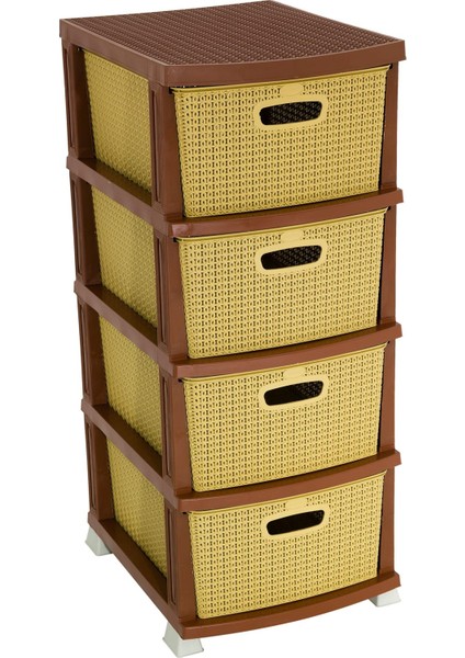 Sağlam Plastik Örgü Komidin (4 Çekmeceli Sebzelik) Çölbeji