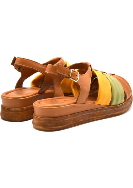 Kadın Comfort Deri Sandalet Taba 2216412Y modelleri