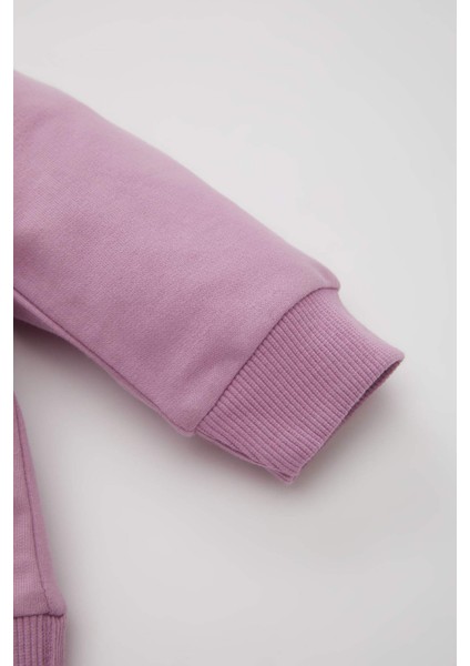 Kız Bebek 2'li Takım Bisiklet Yaka Baskılı Sweatshirt Jogger Beli Lastikli Eşofman Altı D0814A524AU fırsatları
