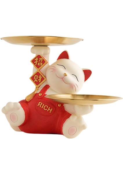 Şanslı Heykeli Ev Dekorasyonu Üstü Dolap Kitaplı Kırmızı (Yurt Dışından)