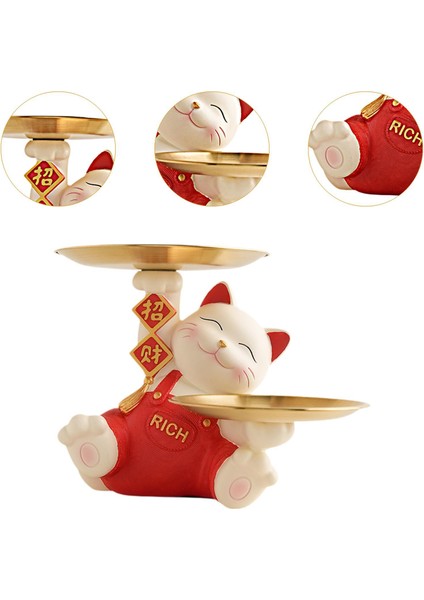 Şanslı Heykeli Ev Dekorasyonu Üstü Dolap Kitaplı Kırmızı (Yurt Dışından) modelleri