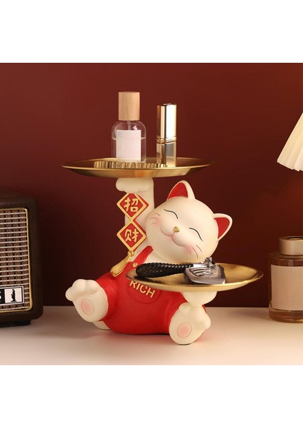 Şanslı Heykeli Ev Dekorasyonu Üstü Dolap Kitaplı Kırmızı (Yurt Dışından) fırsatları