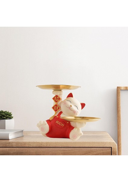 Şanslı Heykeli Ev Dekorasyonu Üstü Dolap Kitaplı Kırmızı (Yurt Dışından) indirimleri