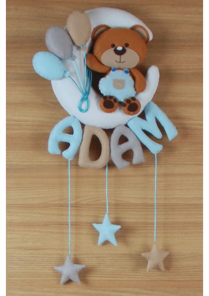 Adam Isimli Aydede Ayıcık Bebek Odası Kapı Süsü
