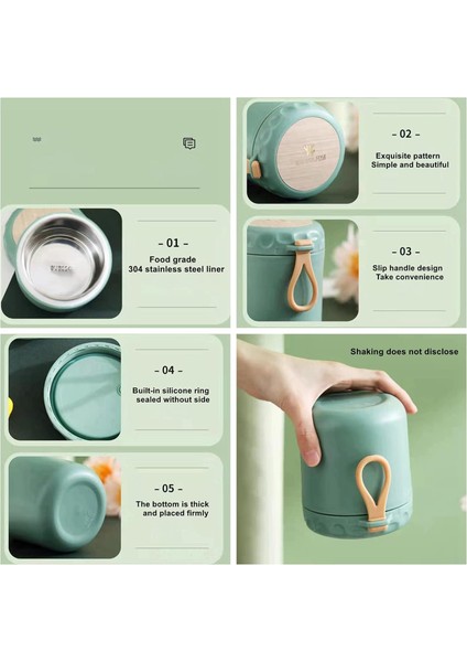 13.5 Oz Çocuk Gıda Yalıtımlı Kavanoz Sıcak Yemek Yalıtımlı Kavanoz Sıcak ve Soğuk Gıda Yalıtımlı Kavanoz (Paslanmaz Çelik Yeşil) (Yurt Dışından) fırsatları