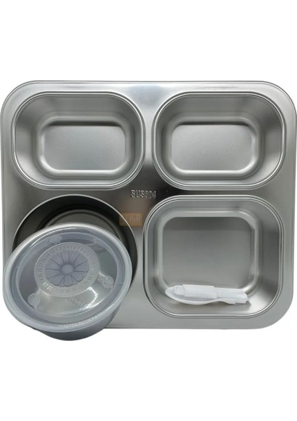 4 Bölmeli ( Yeni ) 1200 ml Çelik Lunch Box VGN-7080 - Gri modelleri