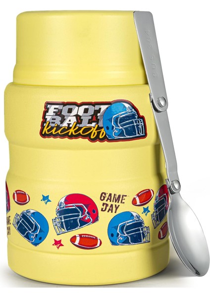 17 Oz Çocuklar Için Sıcak Yemek Kavanozu - Katlanır Kaşıklı Çorba Kavanozu - Sıcak ve Soğuk Yemek Kavanozu - Sarı Futbol (Yurt Dışından) fiyatları